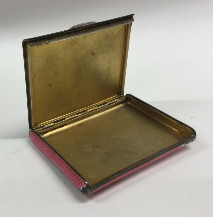 A Continental silver and pink enamelled snuff box - Image 2 of 2