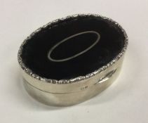 A good silver and tortoiseshell oval jewellery box