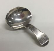 A George III fiddle pattern silver caddy spoon. Lo