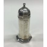 A stylish silver sugar caster with pierced lid. Lo