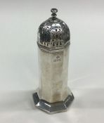 A stylish silver sugar caster with pierced lid. Lo