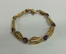 A good quality heavy Victorian amethyst bracelet w