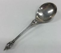 An Antique Norwegian silver spoon with embossed de