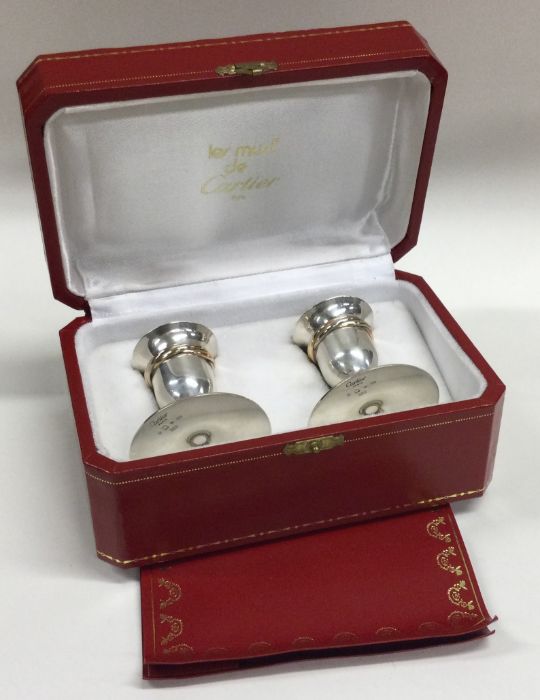 CARTIER: A rare pair of cased silver candlesticks - Image 3 of 3