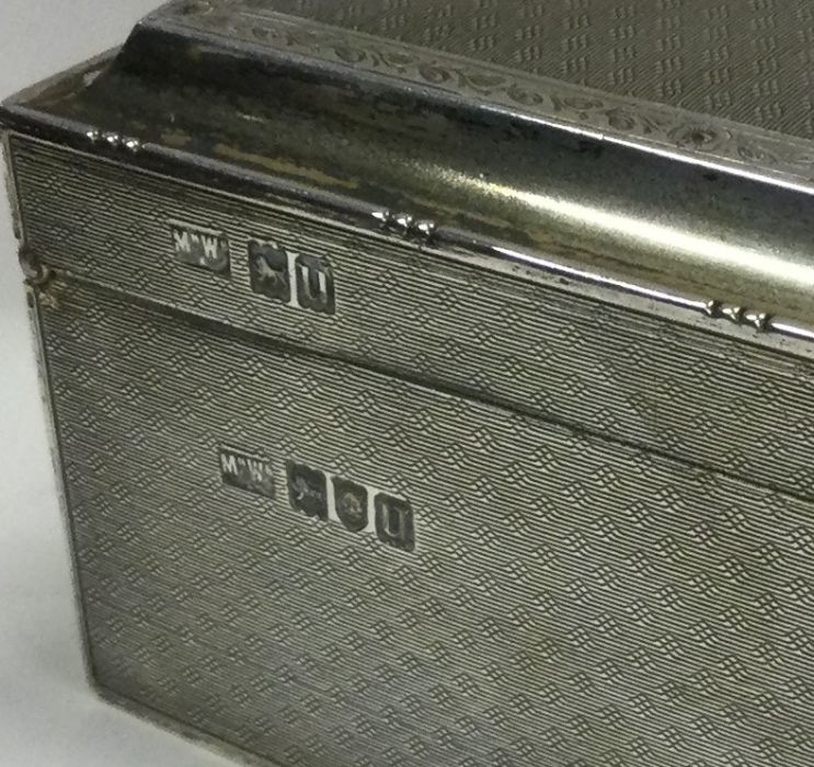 A good quality engine turned silver cigar case wit - Image 2 of 2