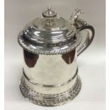 A massive oversized and hinged top lidded tankard