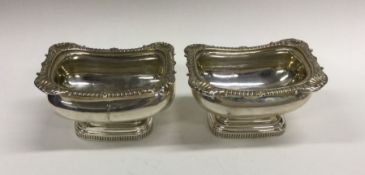 A good pair of George III silver salts with gadroo