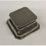 A good square silver inkwell with lion crest to to