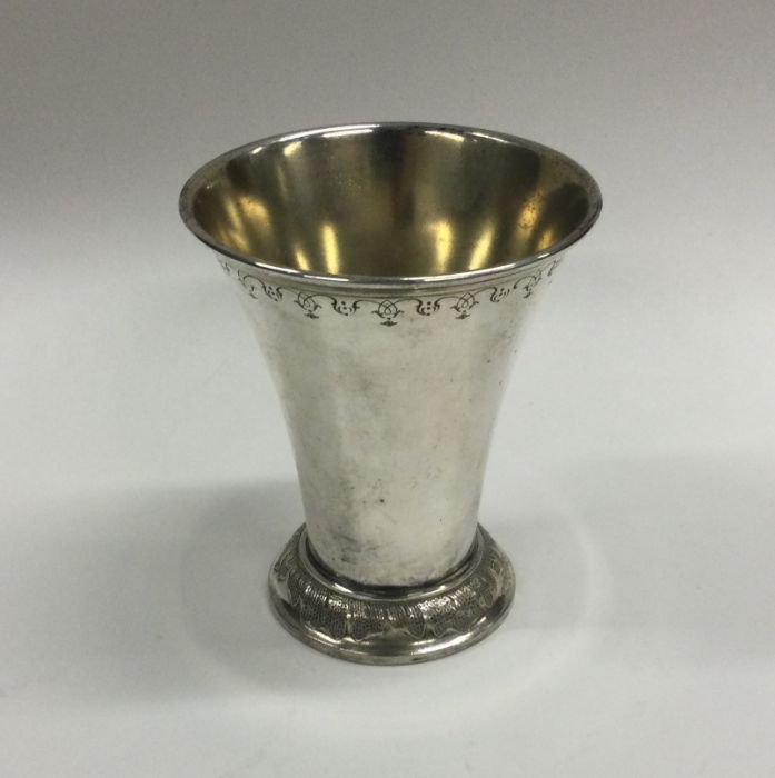 An Antique Swedish silver tapering beaker. Approx.