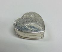 A small hinged silver pill box. 925 standard. Appr