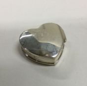 A silver heart shaped pill box. 925 standard. Appr