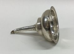A good George III silver wine funnel with reeded m