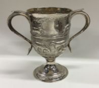 An attractive George III silver pedestal loving c