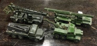 DINKY: A diecast toy crane together with three oth