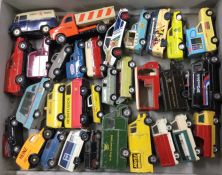 MATCHBOX: A collection of diecast toy vans.