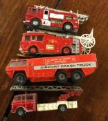 CORGI: A diecast toy fire engine together with thr