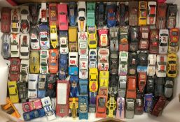 A box containing diecast and other MATCHBOX and ot