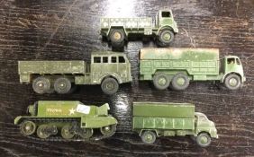 DINKY: A diecast toy tank together with four other