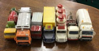 A selection of diecast and other toy lorries of va