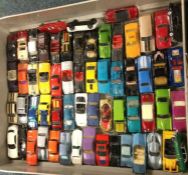 A selection of MATCHBOX and HOTWHEELS toy race car