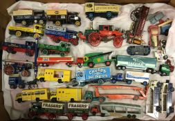 A diecast MATCHBOX toy car transporter together wi