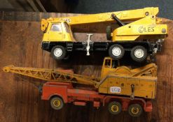 DINKY: Two diecast toy cranes of varying designs.