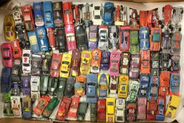 A box containing diecast and other MATCHBOX and ot