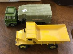 DINKY: A diecast toy tipper truck together with a