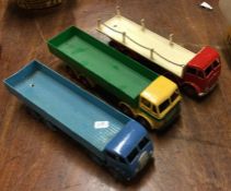 DINKY: Three diecast toy flatbed lorries of varyin