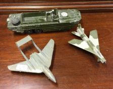 DINKY: A diecast Military toy jet together with on