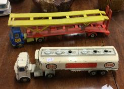 DINKY: A diecast toy petrol tanker together with a