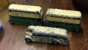 DINKY: A diecast toy double decker bus together wi