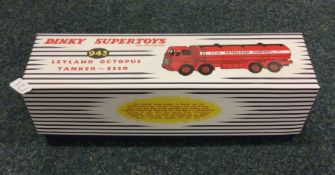DINKY: A boxed diecast toy petrol tanker numbered