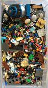 A large box containing Lego bricks of varying colo