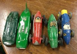 DINKY: A pair of diecast toy race cars of varying