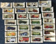 DAYS GONE BY: 28 x boxed diecast toy vans, buses e