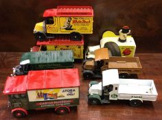 A collection of diecast CORGI vintage toy vans of