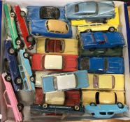 A large collection of DINKY toy sportscars and Ame