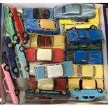 A large collection of DINKY toy sportscars and Ame