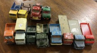 A selection of diecast and other toy lorries of va