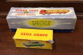 DINKY: A boxed diecast toy flatbed lorry together
