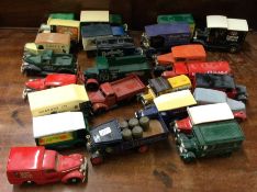 A collection of diecast and other toy lorries and