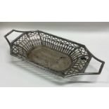 A rectangular silver two handled bonbon dish decor