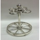 A good silver plated Hermes cruet stand on ball fe