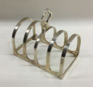 A small five bar silver toast rack. Birmingham. By