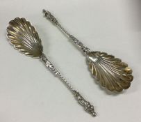 A good pair of silver Apostle top spoons with flut