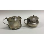Two heavy silver mustard pots with BGLs. Various d