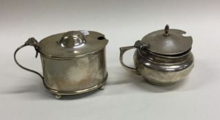 Two heavy silver mustard pots with BGLs. Various d