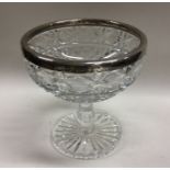 A silver and glass mounted sundae dish on pedestal