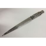 PERU: A rare silver letter opener mounted with a f